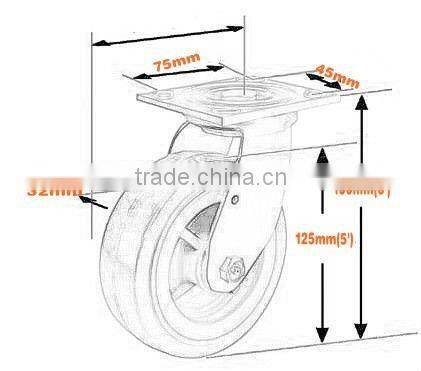 carts trolley top plate Nylon casters