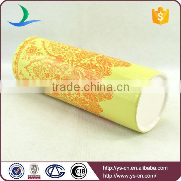 Yellow Glazed Ceramic Table Vase Home Decoration
