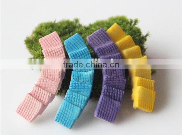 Cute small accessories resin bend straight stair steps micro landscape ornaments