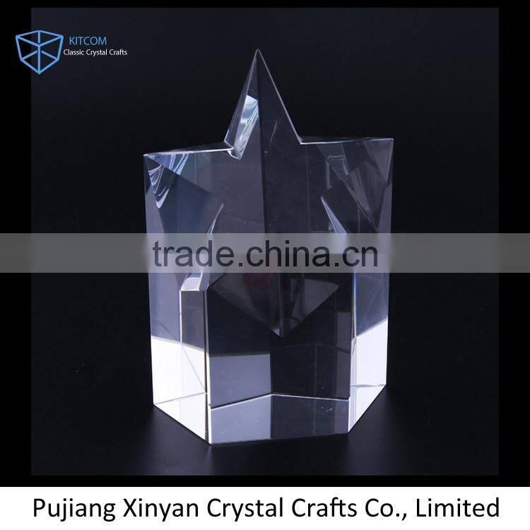 Customized star shaped crystal glass awards trophies