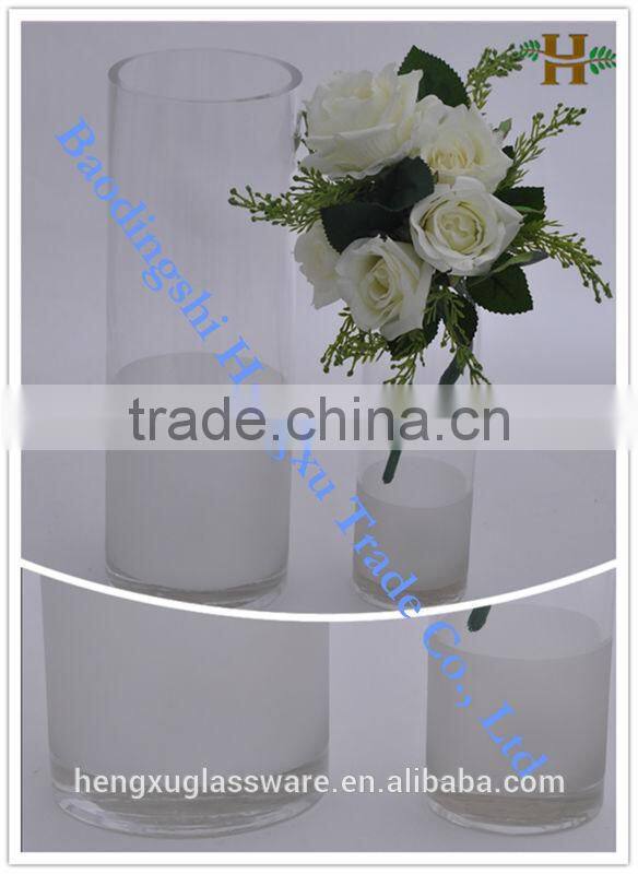 frosted pillar glass vase