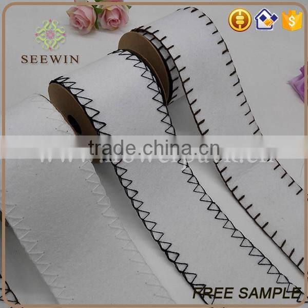 white felt fabric ribbon roll for gift packaging