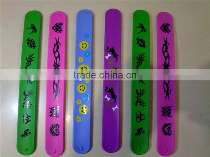 colorful Silicone Slap Bracelets With Various logo