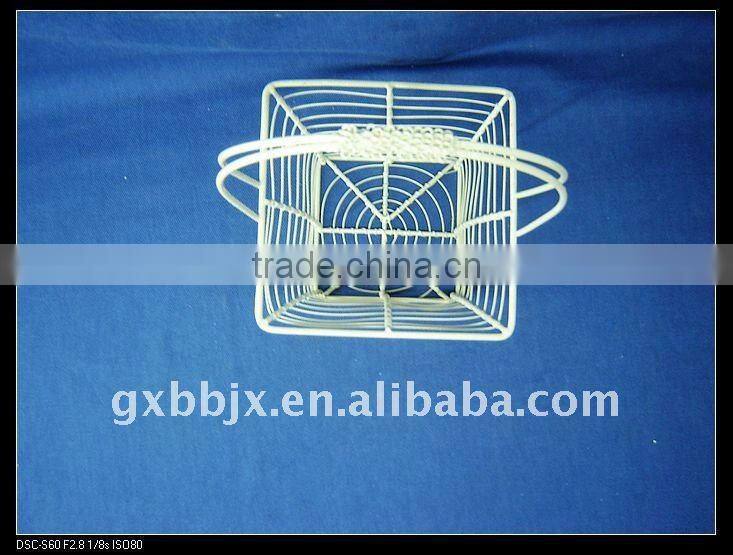Square creamywhite wire storage fruit&fry basket