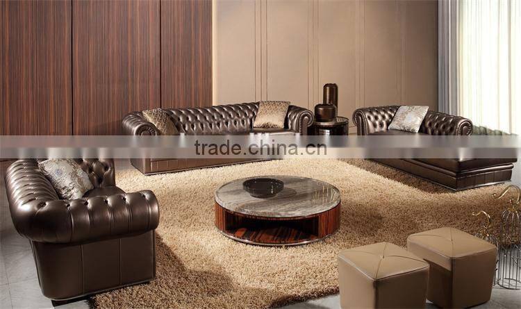 luxrury home used geniune leather living room sofa