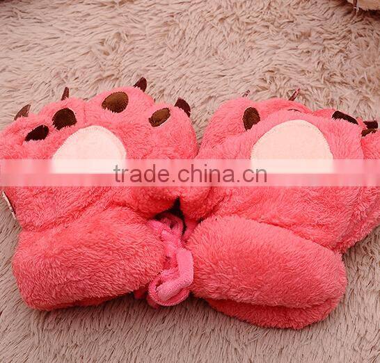 2015 Fashion Cute Bear Plush Kids Funny Animal Gloves