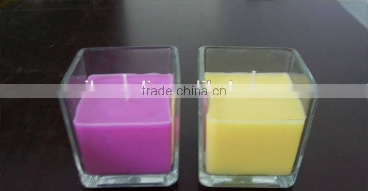 Clear Different Sizes Square Thick Glass Candle Holder for Home&Gardon