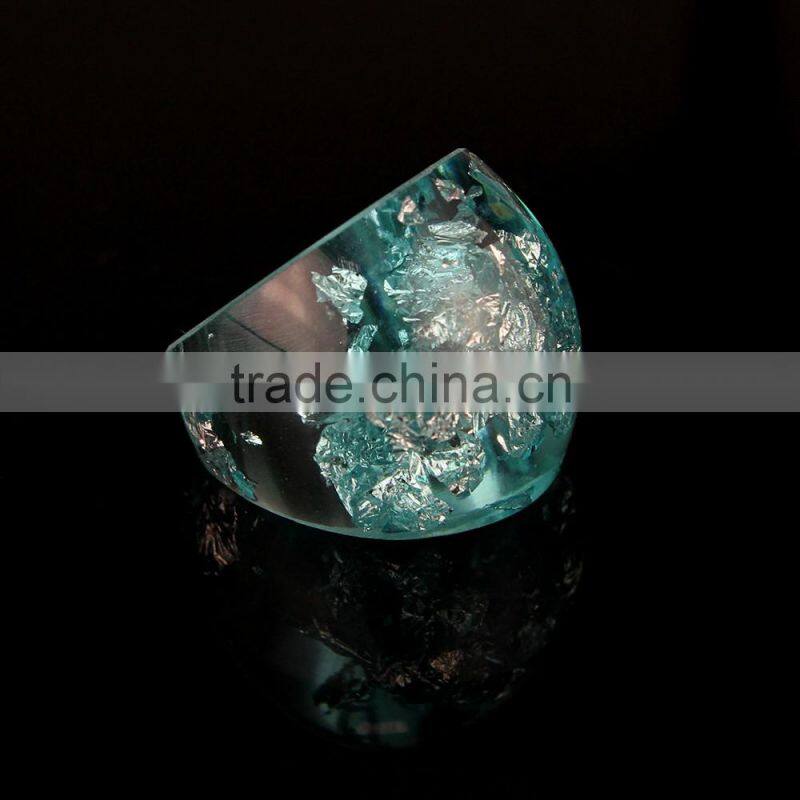 Rose flower resin ring newest deisgn clear resin rings jewelry