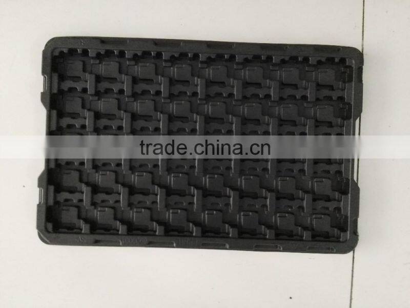 suzhou swellder export black plastic PCB tray ,antistatic ESD vacuum formed tray