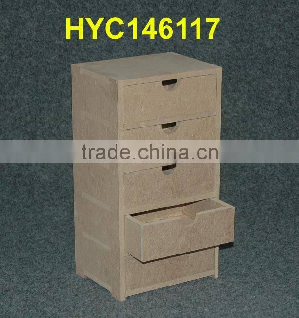 FSC high quality unfinished wood desk top organizer with 3 drawers