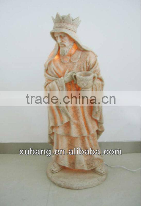 religious figurine decoration religious statues with lamp home decoration