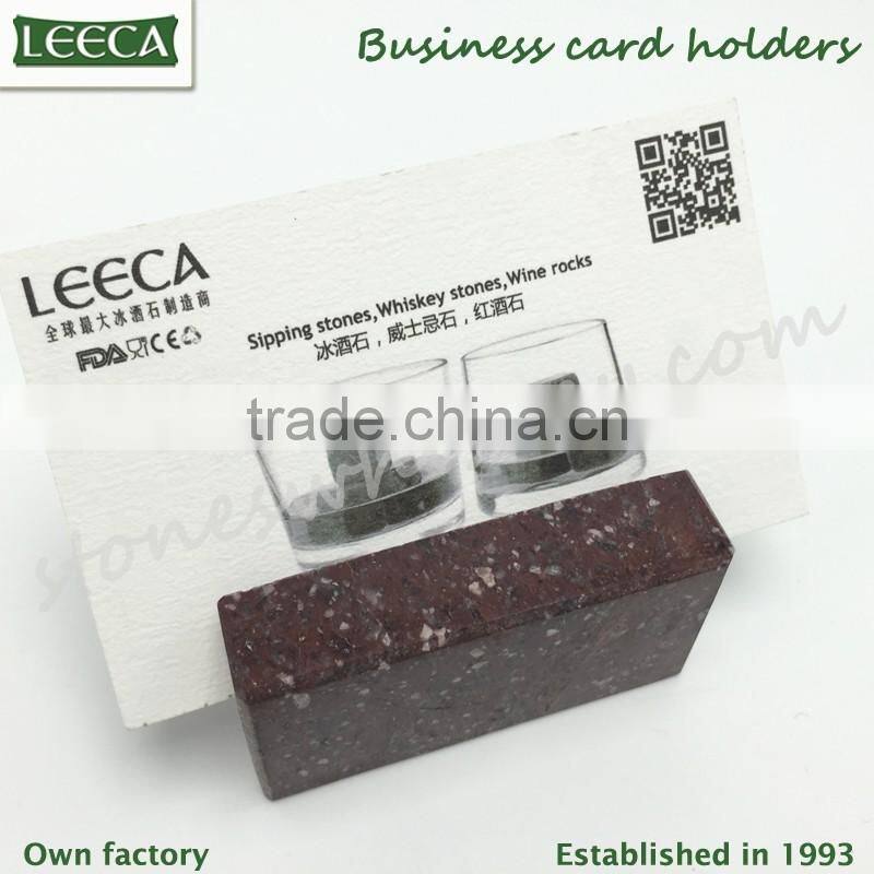 Deck accessories elegant display on desk promotional gifts - stone business card holder