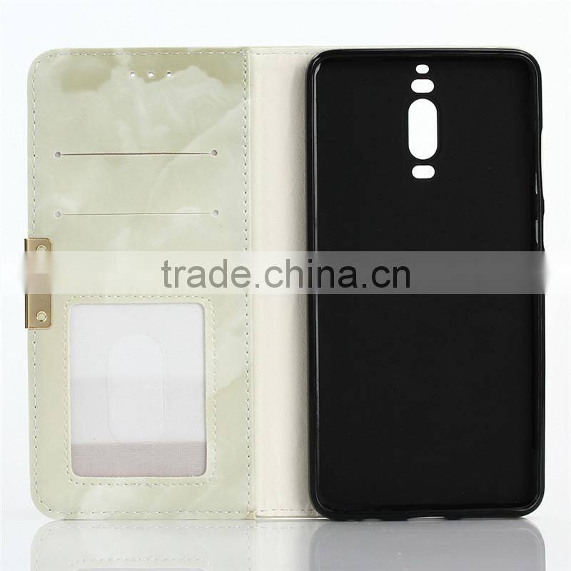 Noble design high quality marble PU card bumper/pocket cell phone case for Huawei