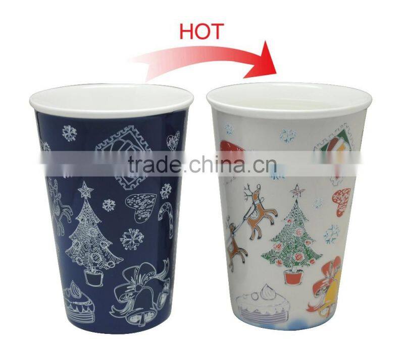 2017 good sale 11oz heat color changing mug with customized