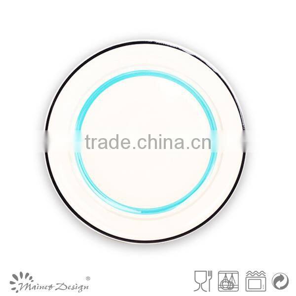 Hand painted stoneware plate