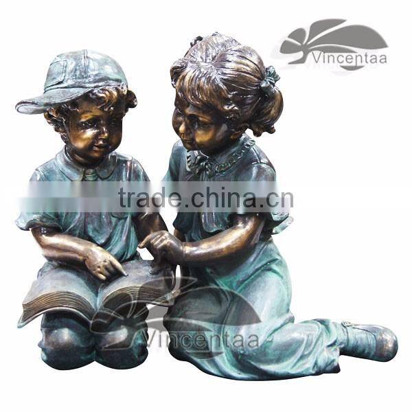 High Quality Bronze Girl Reading Statue with Customized service VSG-028