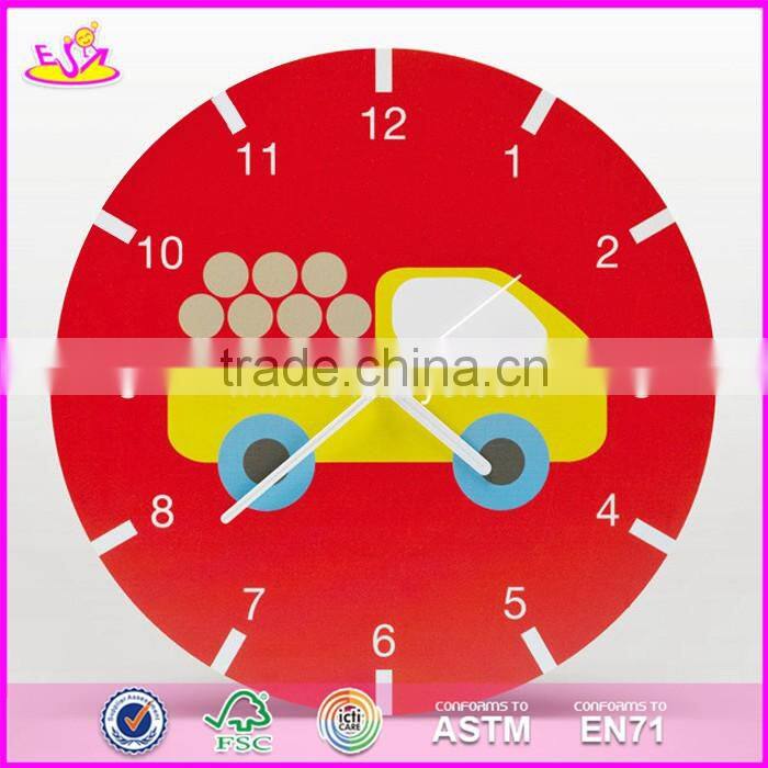 2017 New design cartoon wooden boys wall clock W09D025