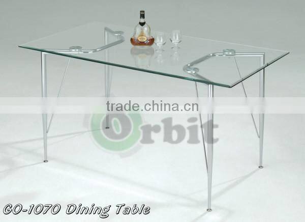 modern design stainless steel glass dining table