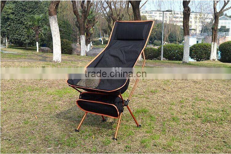 2016 new outdoor aluminum alloy extended edition moon chair folding portable fishing chair director chair with pillows
