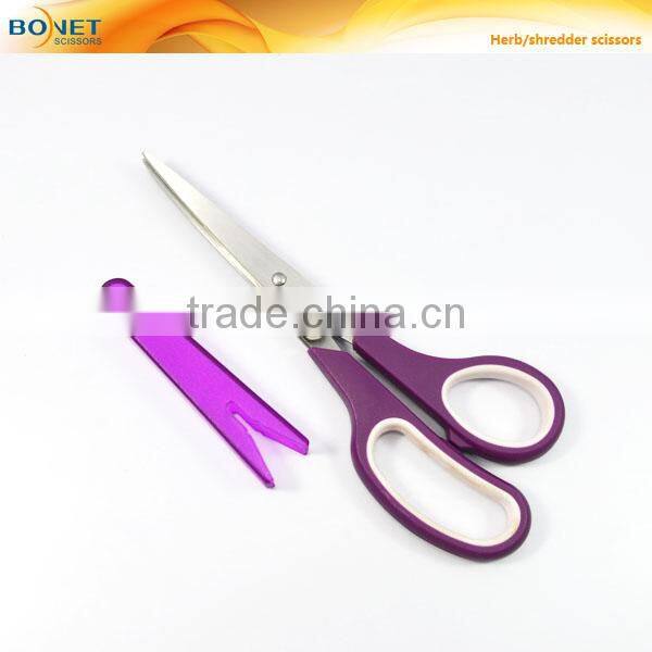 S97015A4 FDA qualified Stainless Steel Herb 3 blade shredder scissors with cap