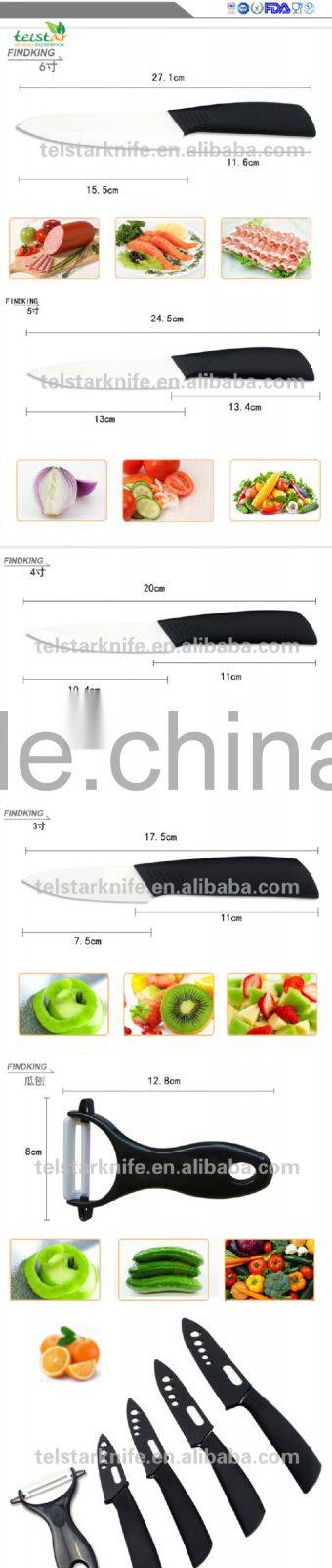 EVA gift box knife with black blades ceramic knife set of 4pcs