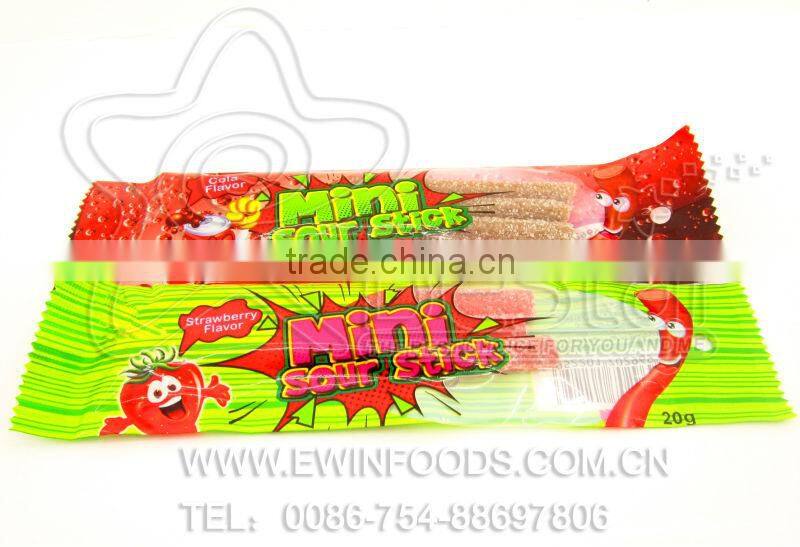 Fruity Flavor Mini Sour Stick Gummy Candy