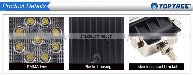 4" 27w Square Hight brightness waterproof motorcycles atv utv trucks tractors led work