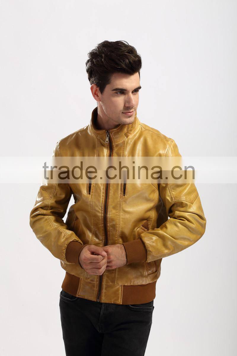 2017 Stylis Slim Fit Men Leather Jacket