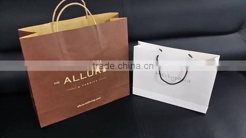 Custom white cardboard packaging bags for garments