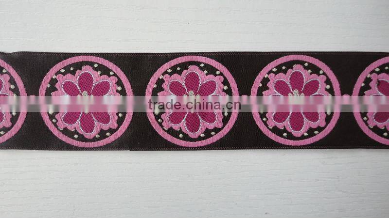 china custom polyester chenille jacquard woven fabric magnetic woven ribbon