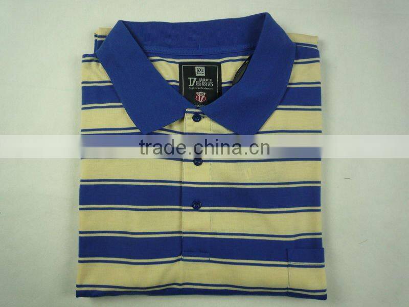 Custom mens yarn dyed striped polo shirt