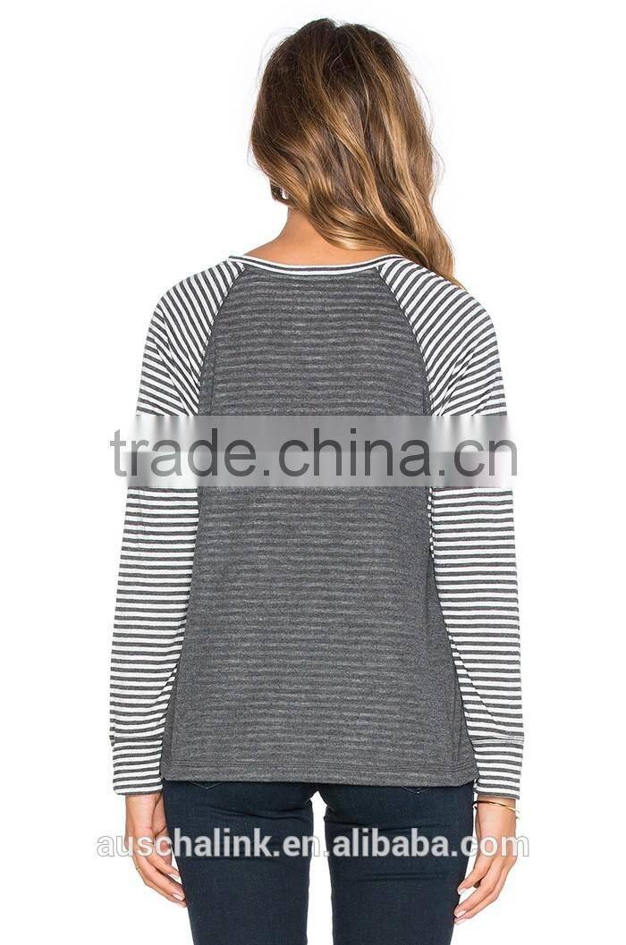 high quality comfortable breathable stripe long sleeve t shirt