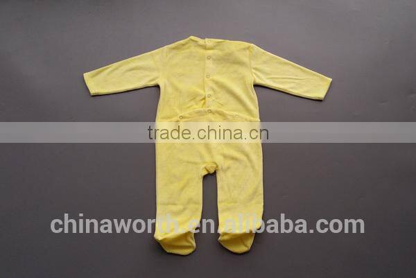 Warm and Soft hand feeling Velvet long sleeve footed romper for baby