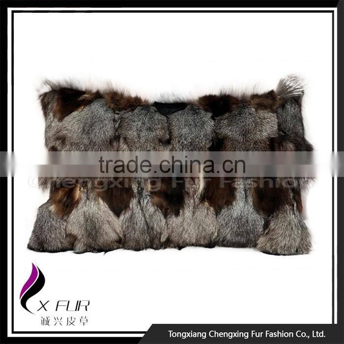 CX-D-07 New Design Wholesale Comfortable Fox Fur Pillow Case