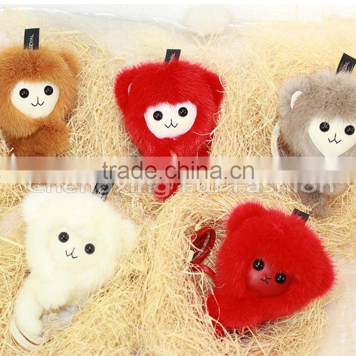 CX-A-03 Genuine Mink Fur Monkey Dolls Cute Toys Mink Fur