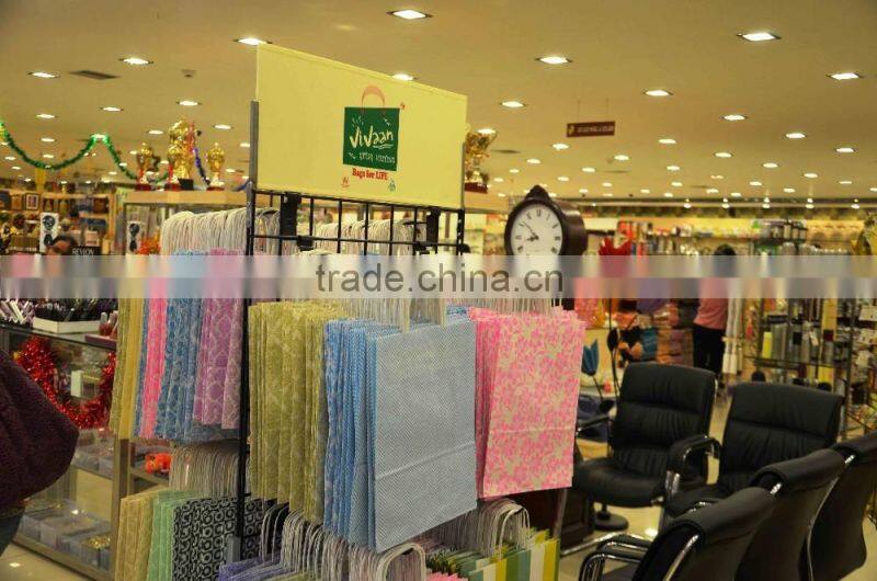 Kraft Paper Bags with paper handles with 100% Solid Color Printing