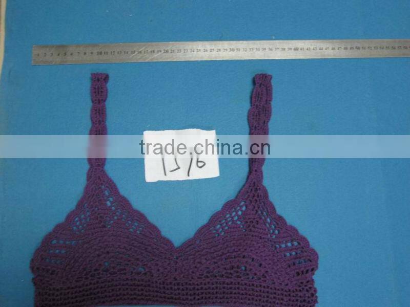 2013 cotton cochet lady's bikini bra top