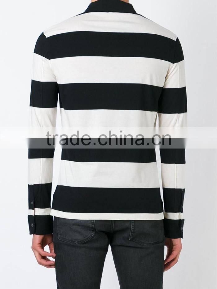Wholesale stripes comfort mans two color polo shirts