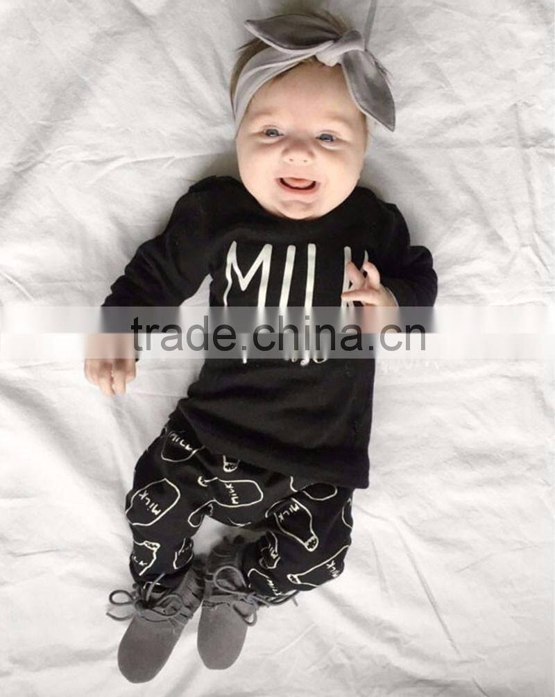 2016 summer baby fashion style baby boy clothes set, baby girl clothes soft and comfortable T-shirt + pants 2pcs sets