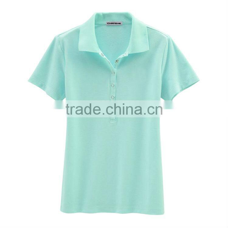 breathable and comfortable short sleeve Lady golf polo shirts made of 100% cotton