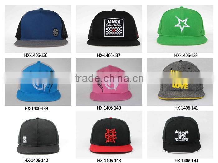 Green underbrim snapback cap,custom 3D embroidery snapback cap,black cotton snapback cap