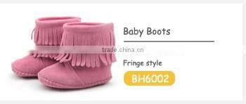 Wholesale baby moocsin shoes suede leather baby girl boots