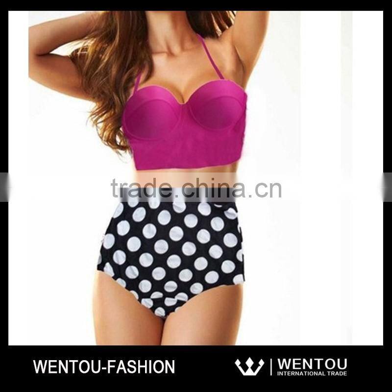 Wholesale Girls High Waist Polka Dot Bikini