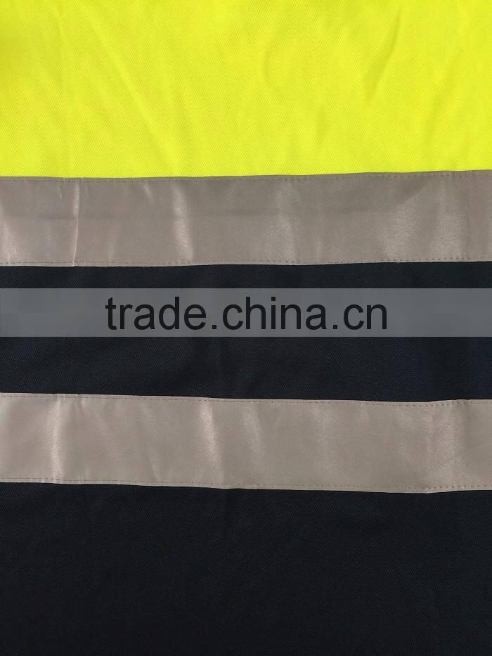 Low price two-tone polyester 3M reflective tape safety Europe ENISO 20471 security polo shirt