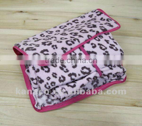 Airplane Travel Coral Fleece Blanket with Eyeshade(KN-BL-35)