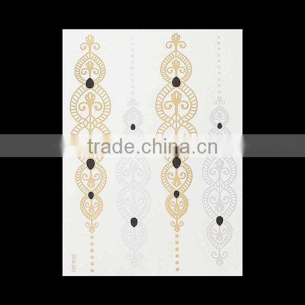 New Arriver Body Art Multicolor Removable Waterproof Metallic Temporary Tattoo Sticker