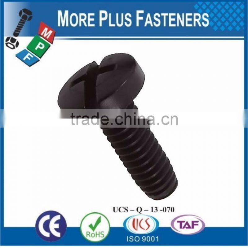 Made in Taiwan Black Nylon Combination Phillips Slotted Drive Polycarbonated Stainless Steel Binding Head Machine Screw
