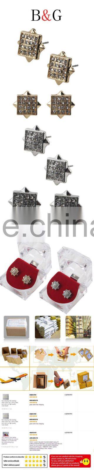 Customized Unique Gold Jhumka Square Hiphop Earrings Wholesale Earrings Wholesale