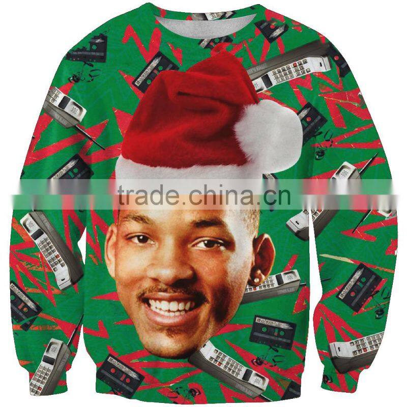 deer snowmen Christmas unisex 3D printed sweatshirts/blue na plus size 3d fashioable Christmas printed hoodies without hood