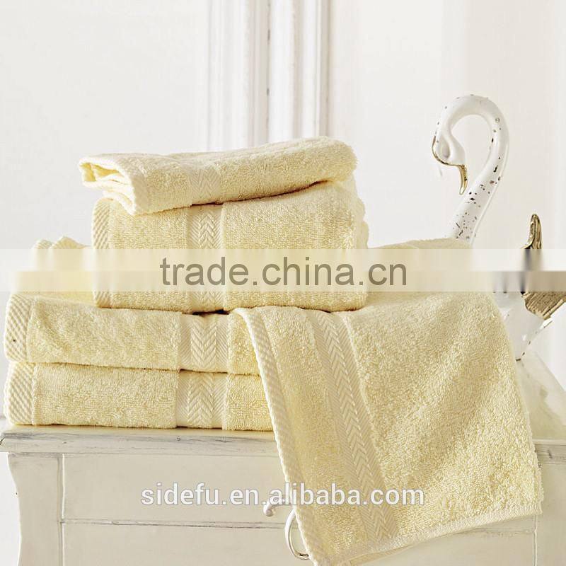 Cheap Wholesale Superior Durability Hotel Towel Set Dobby Dyed Towel